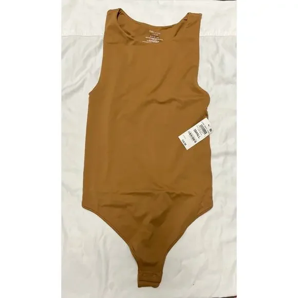 NWT State of Day Core Body Hang Bodysuit Small Foxy Brown Stretch Tank Thong - Picture 4 of 9